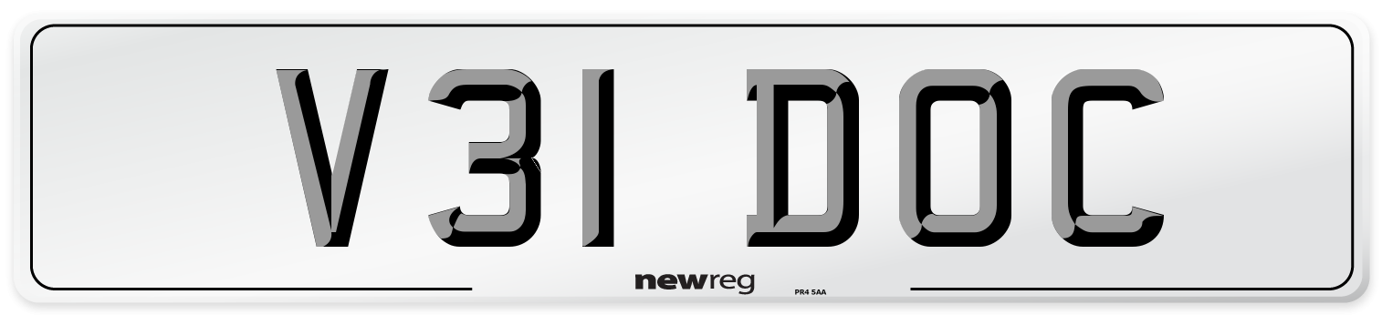 V31 DOC Number Plate from New Reg